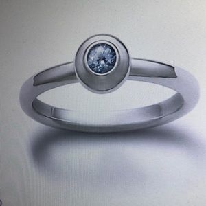 James Avery Remembrance ring with Aqua Spinel